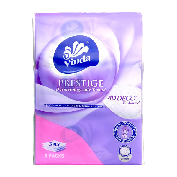 Vinda Prestige 4D Deco Embossed Facial Tissue 110pcs x 3