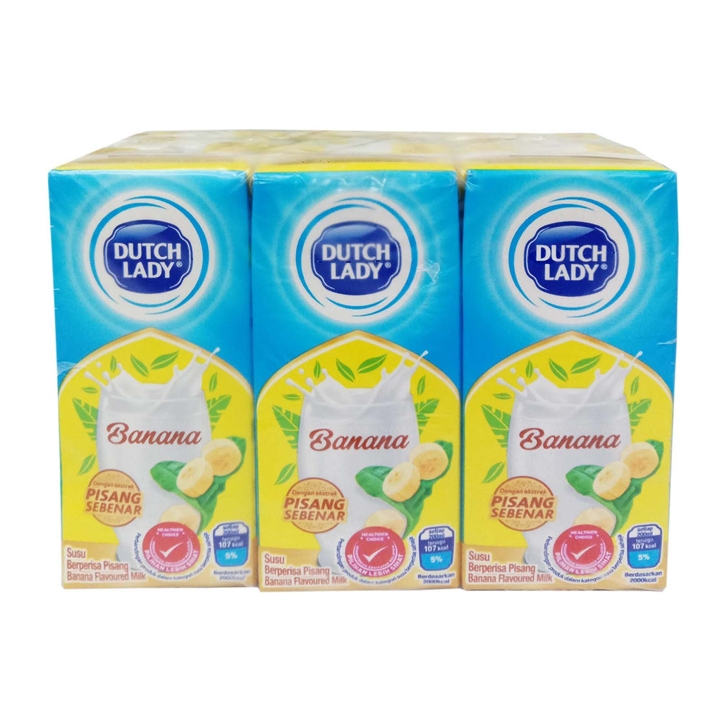 Dutch Lady UHT Milk Banana Flavour 200ml x 6