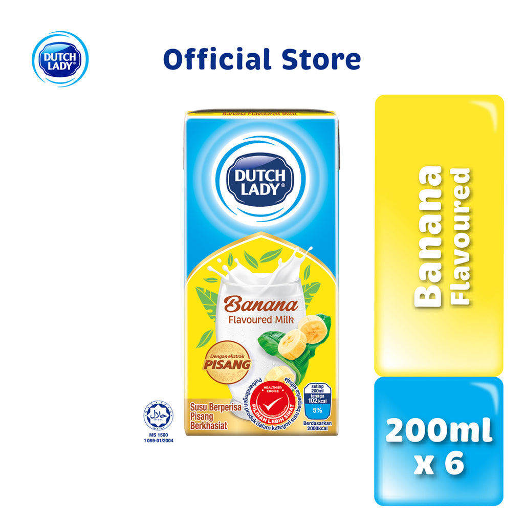 Dutch Lady UHT Milk Banana Flavour 200ml x 6