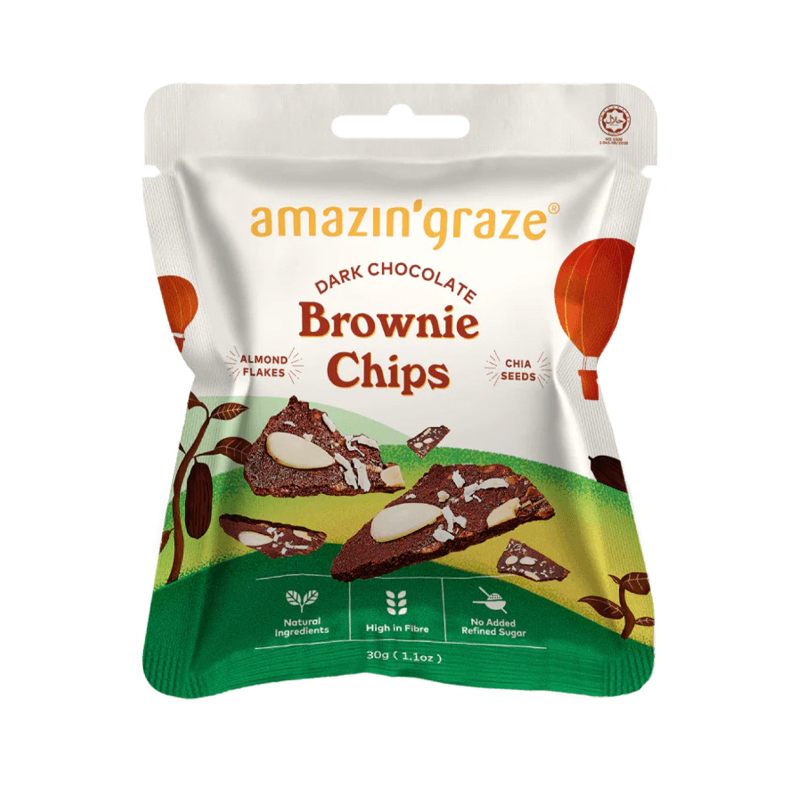 Amazin' Graze Dark Chocolate Brownie Chips 140g