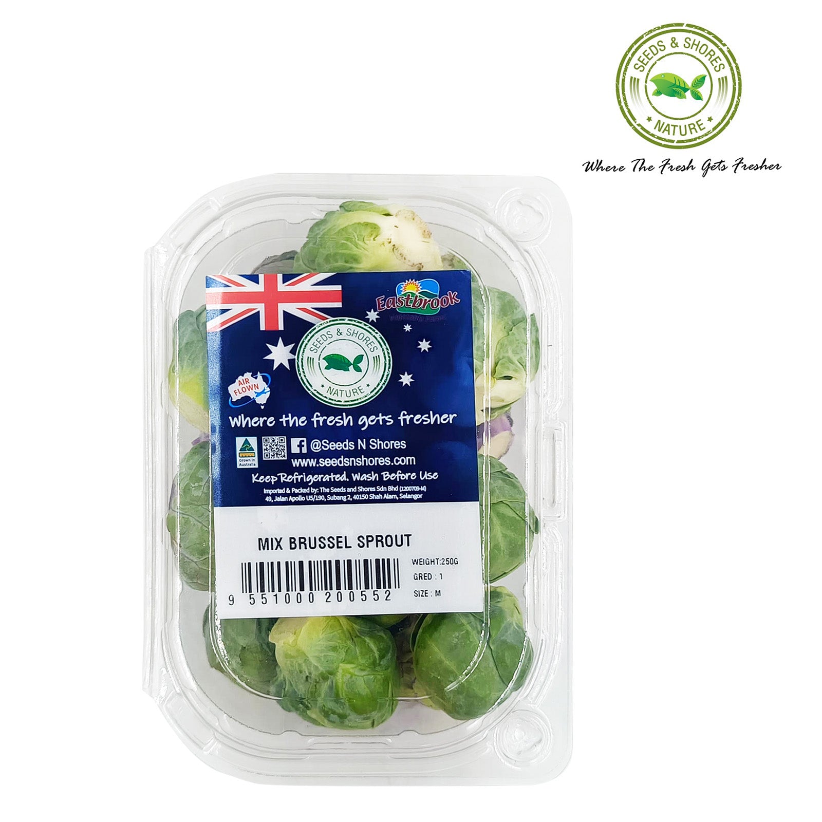 The Seeds and Shores Mixed Brussel Sprout (Australia) 250g