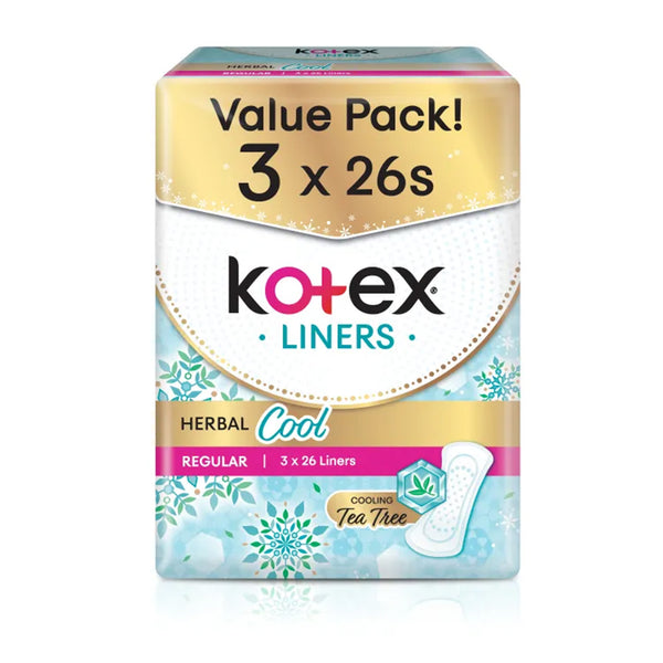 Kotex Liner Herbal Cool Regular 26pcs x 3