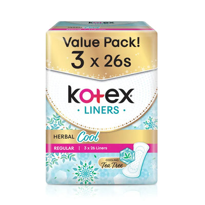 Kotex Liner Herbal Cool Regular 26sheets x 3