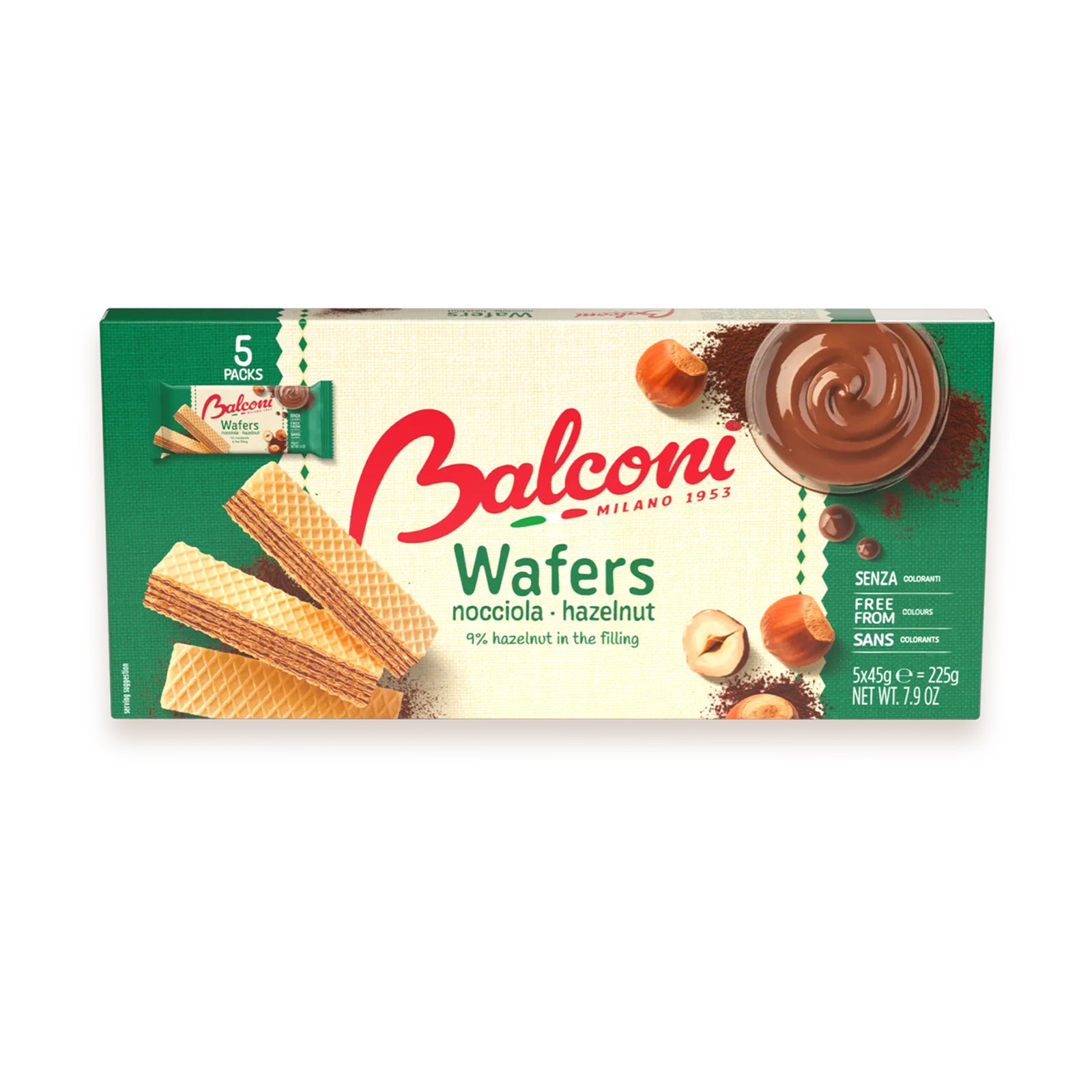 BALCONI WAFER HAZELNUT MULTIPACK 225G