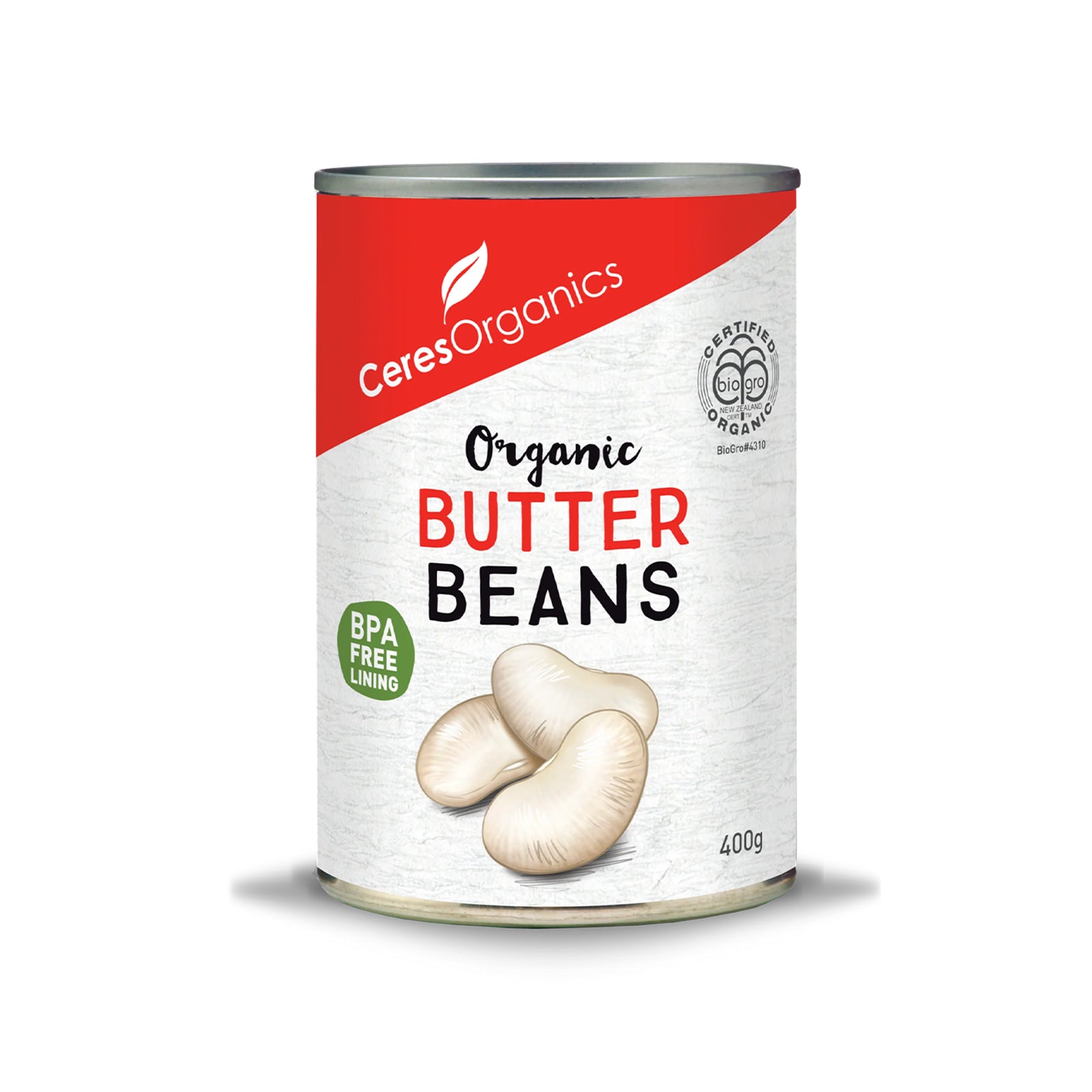CERES ORGANIC BUTTER BEANS 400G