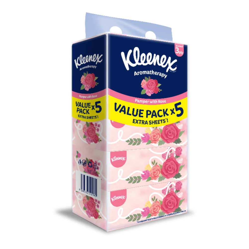 Kleenex Scented Rose Facial Tissues Box 3Ply 80sheets x 5