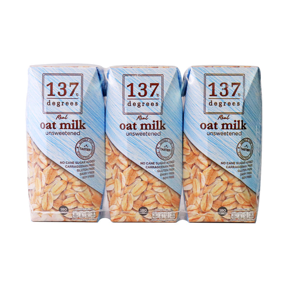 137 Unsweetened Degrees Oat Milk 180ml x 3