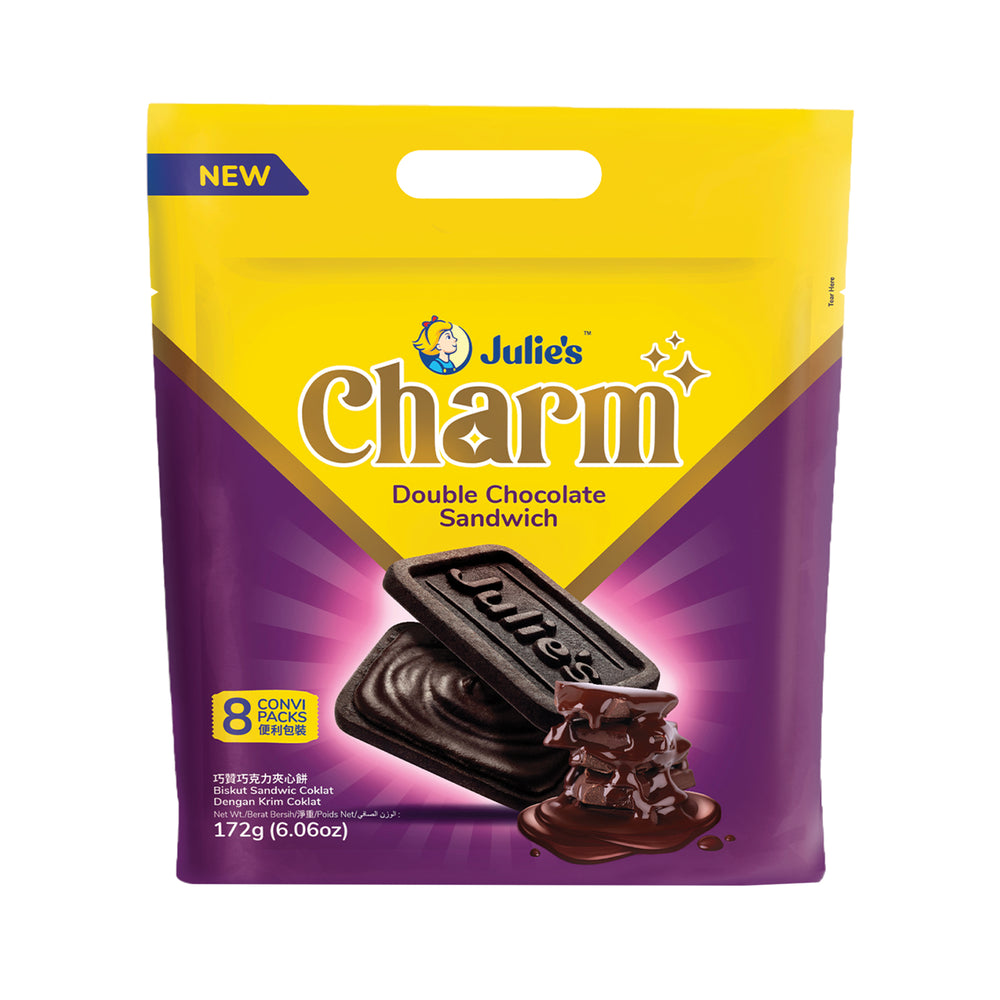 Julie Charm Double Chocolate Sandwich Biscuit 172g