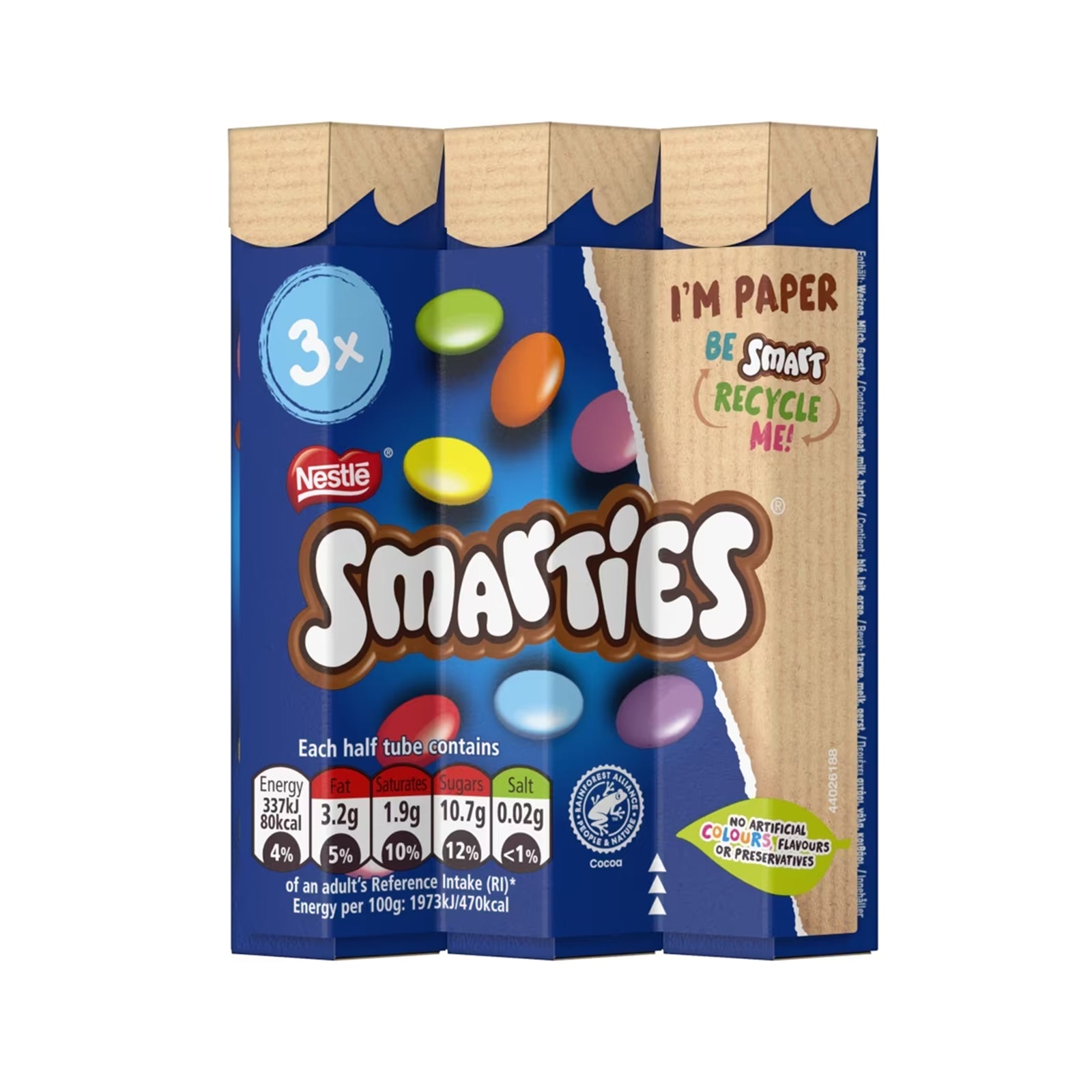 Smarties Milk Chocolate Tube 34g x 3