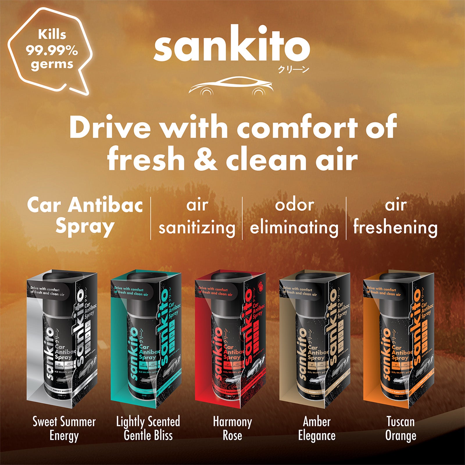 Sankito Car Antibac Spray Gentle Bliss 150ml
