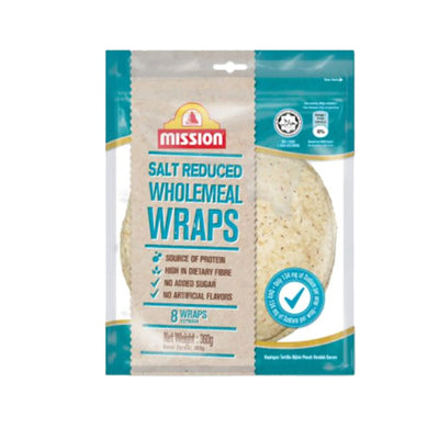 Mission Salt Reduced Wholemeal Wraps 360g
