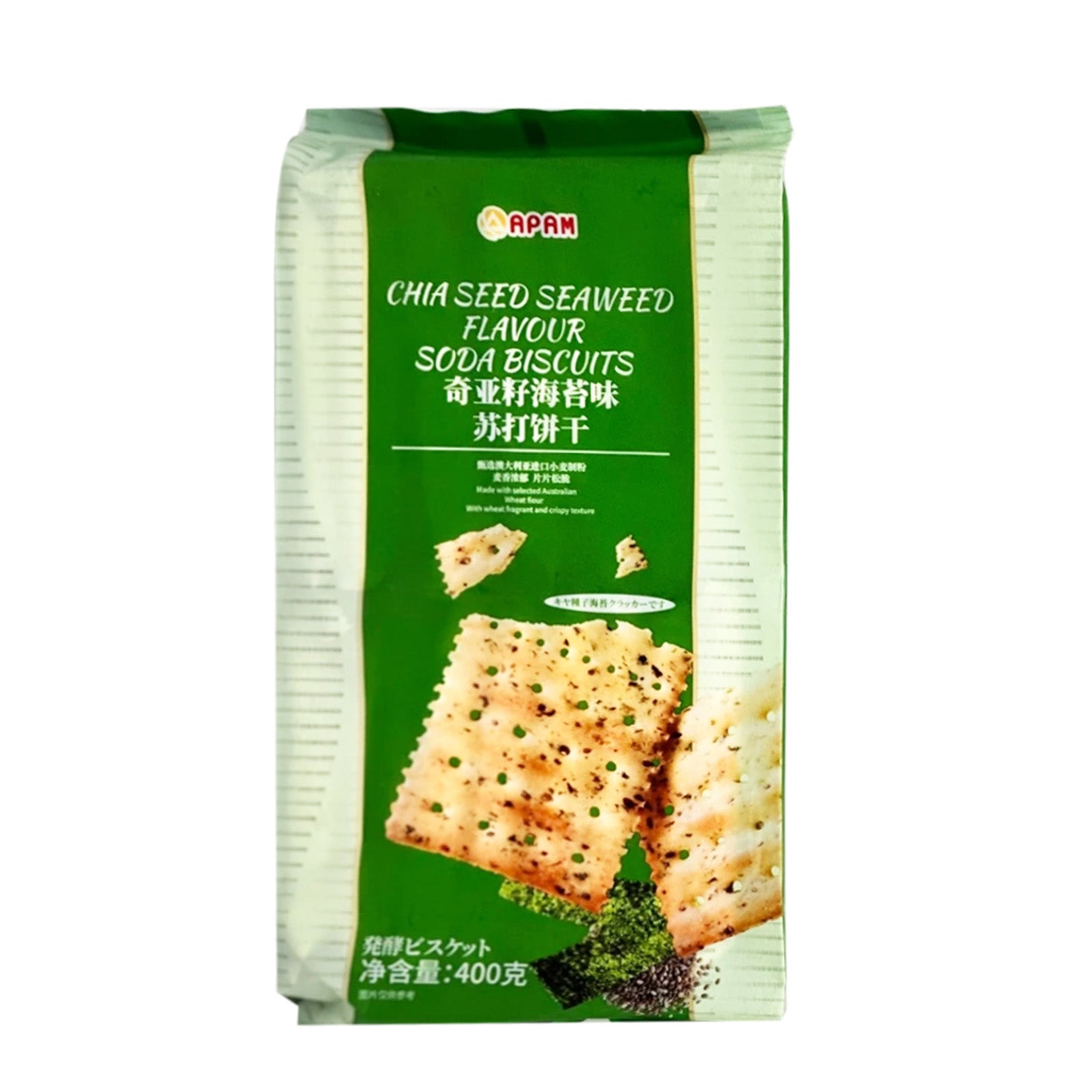 Apam Chia Seed Seaweed Flavor Soda Biscuits 400g