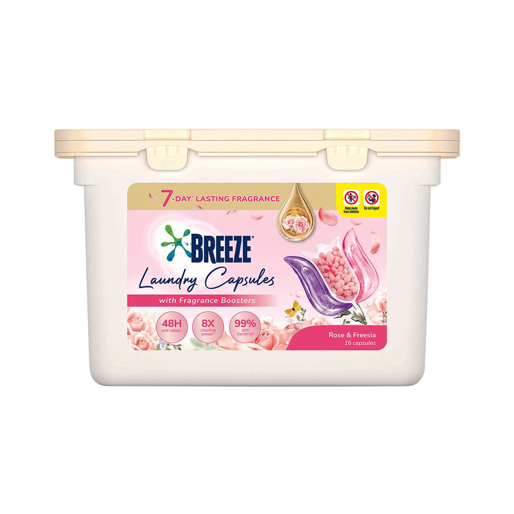 Breeze Laundry Capsules Rose Detergent 168g X 16