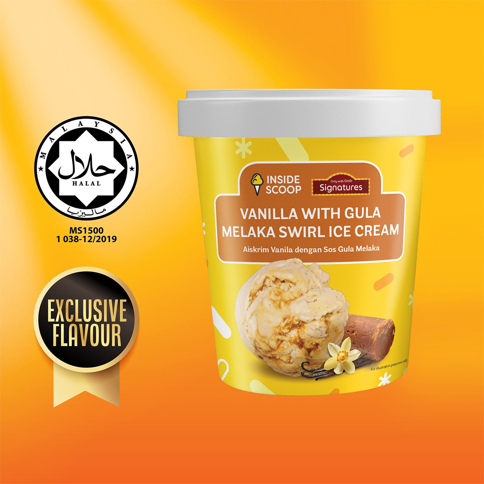 Grab Signatures Inside Scoop Vanilla Gula Melaka Swirl 473ml