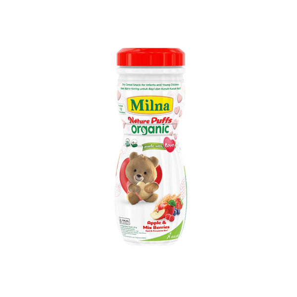 Milna Nature Puff Apple & Mix Berries (Bottle) 42g