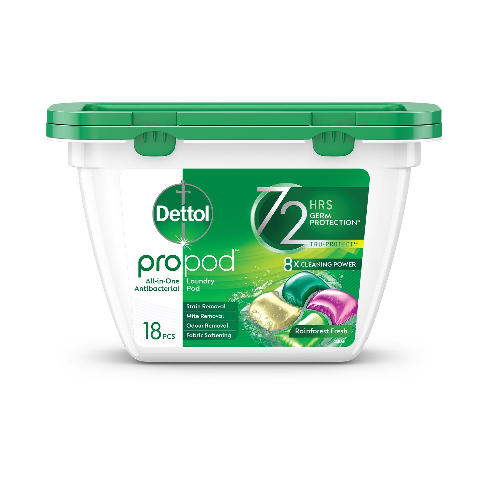 Dettol Laundry Pods Rainforrest Fresh 18pcs/pack (SG)