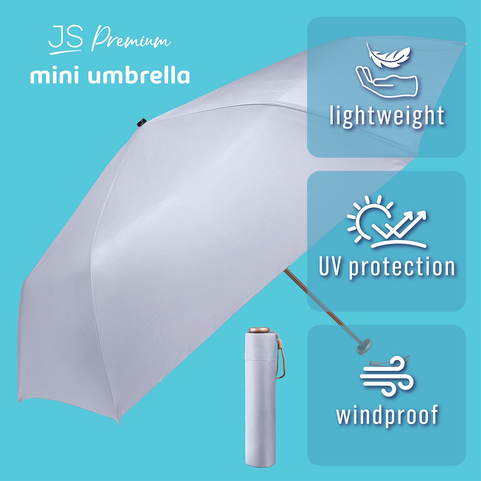 JS Premium Mini Umbrella (Grey) 1unit