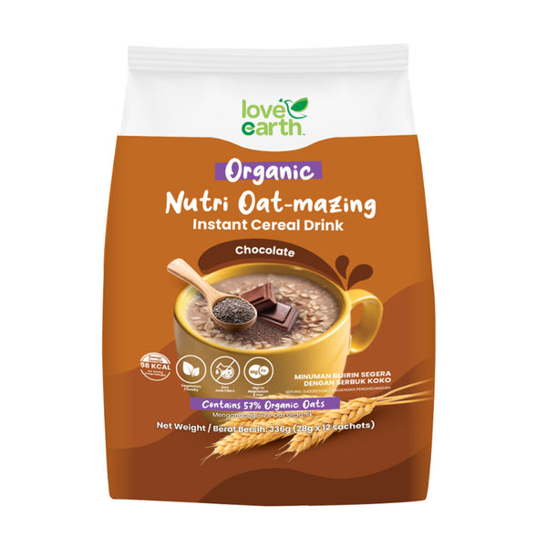 Love Earth Nutri Oat-Mazing Instant Cereal Drink Dark Chocolate 28 x 12