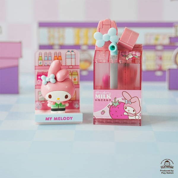 (Exclusive) My Melody Strawberry Milk - Sanrio Konbini Building Blocks 1set