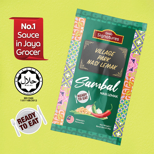 Grab Signatures Village Park Nasi Lemak Sambal Sachet 80g (highest price)