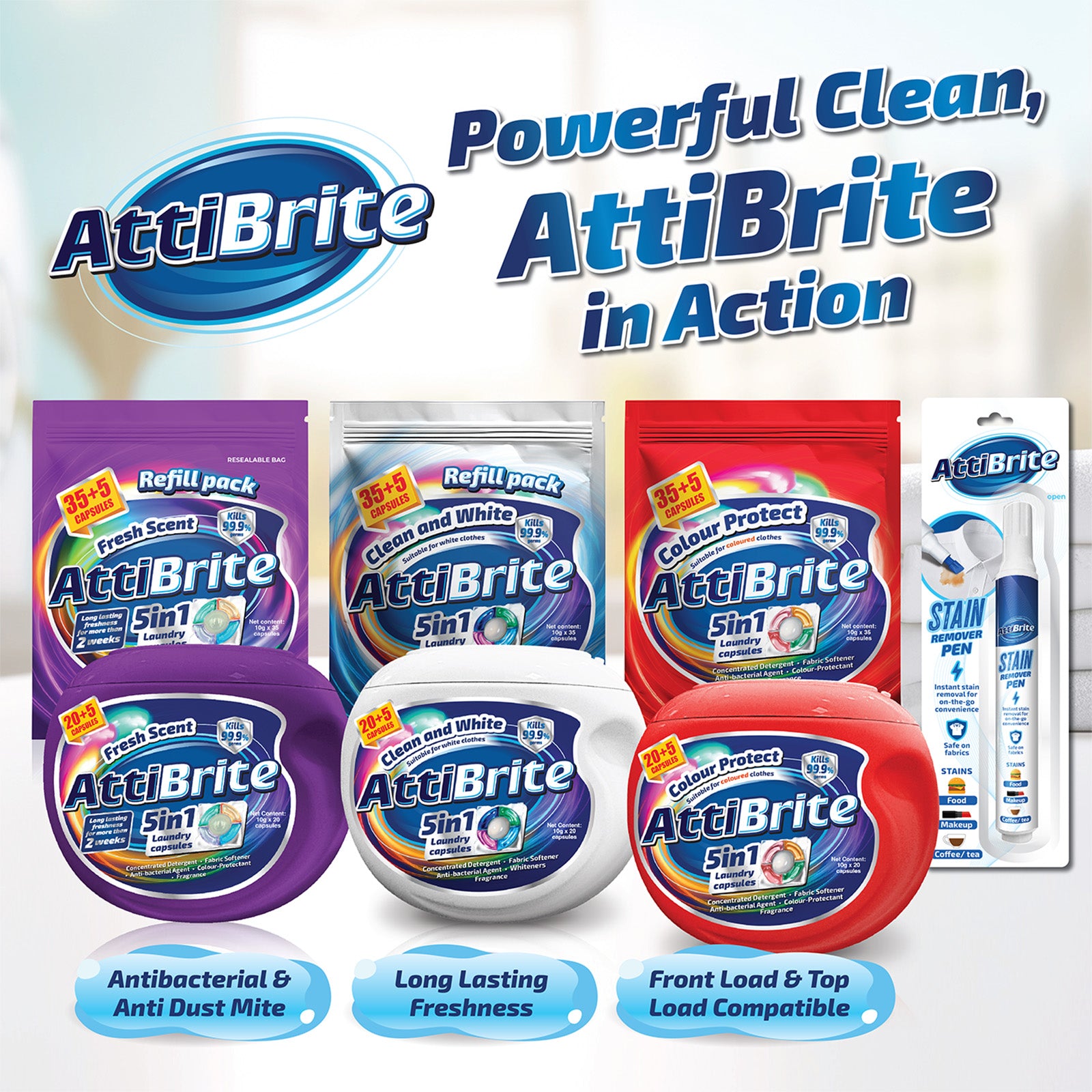 Attibrite Laundry Capsules Colour Protect 10g x 20