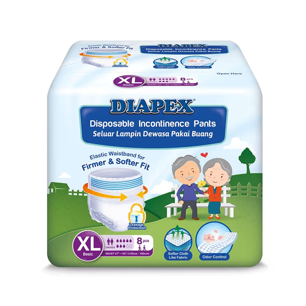 Diapex Basic Adult Diapers (Extra Large) 8pcs/pack