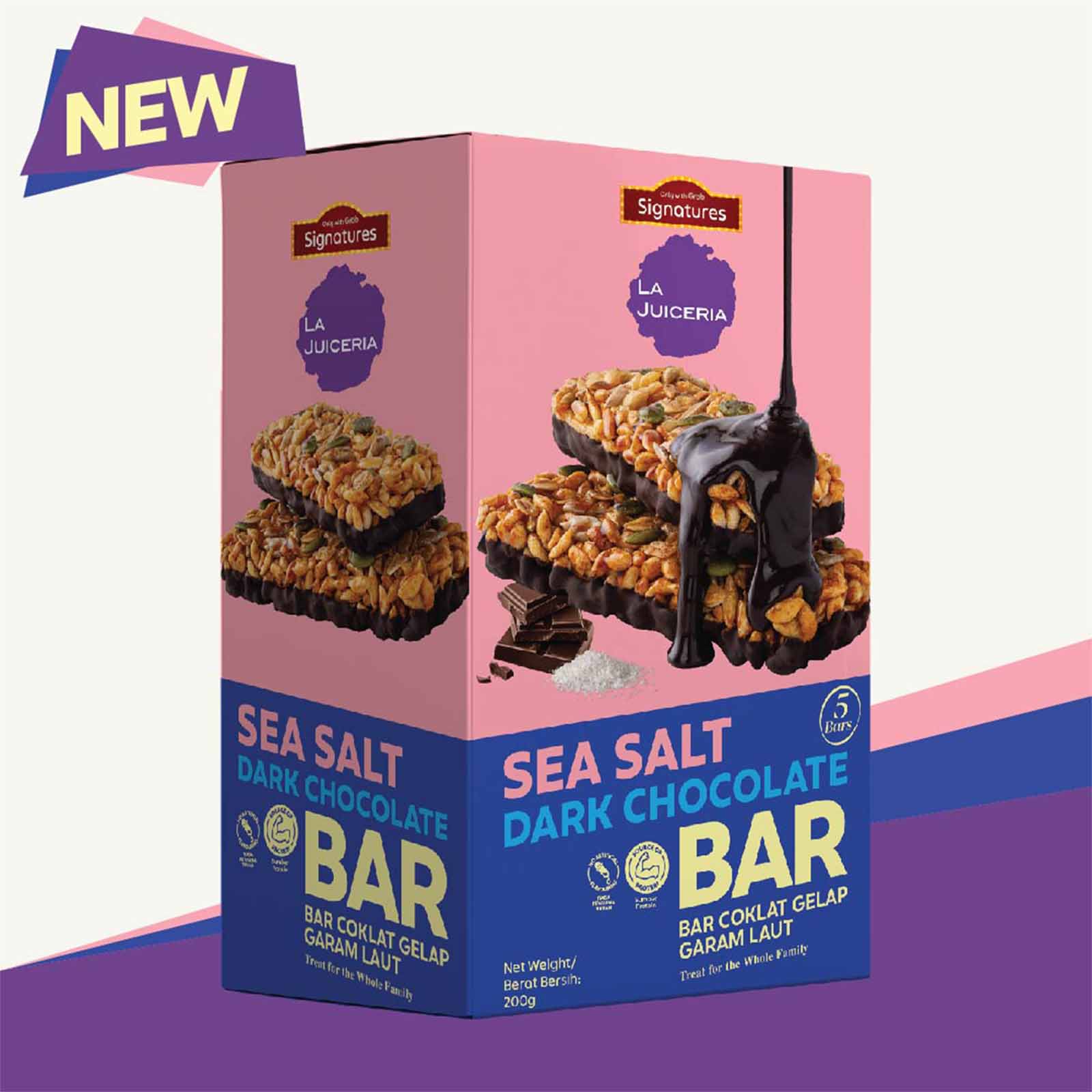 Grab Signatures La Juiceria Sea Salt Dark Chocolate Bar 40g