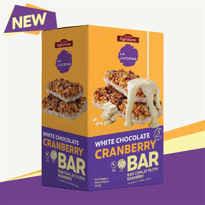Grab Signatures La Juiceria White Chocolate Cranberry Bar 40g