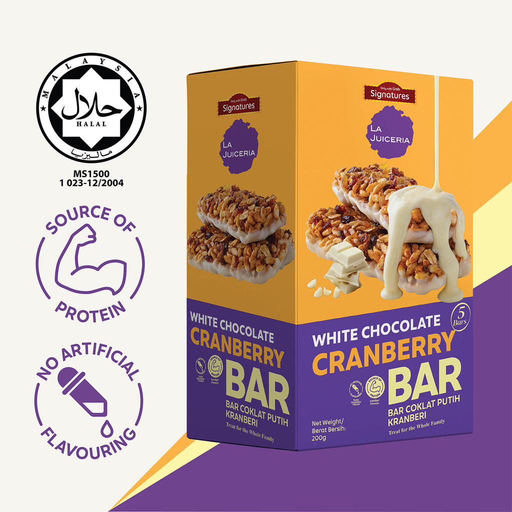 Grab Signatures La Juiceria White Chocolate Cranberry Bar 40g