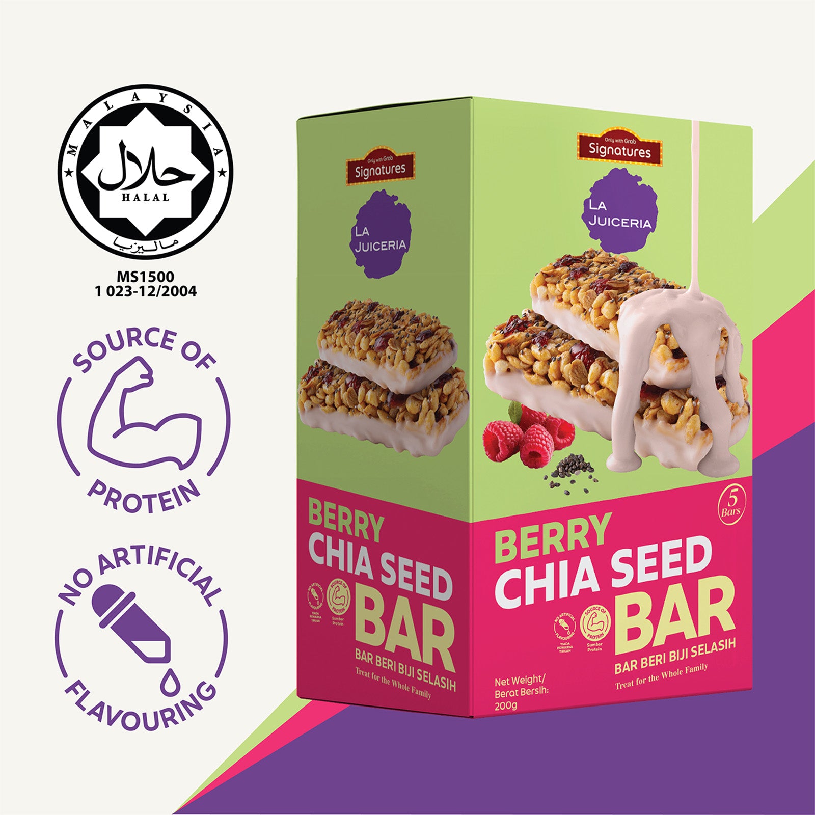 Grab Signatures La Juiceria Berry Chia Seed Bar 40g
