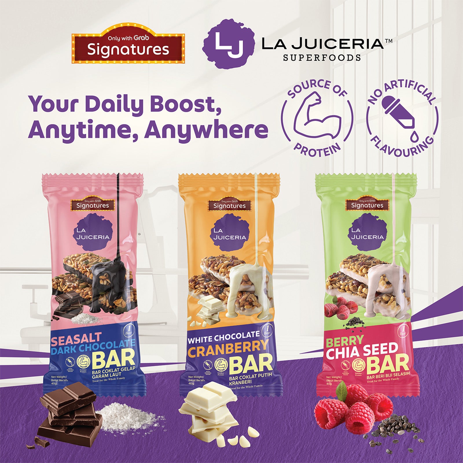 Grab Signatures La Juiceria Berry Chia Seed Bar 40g