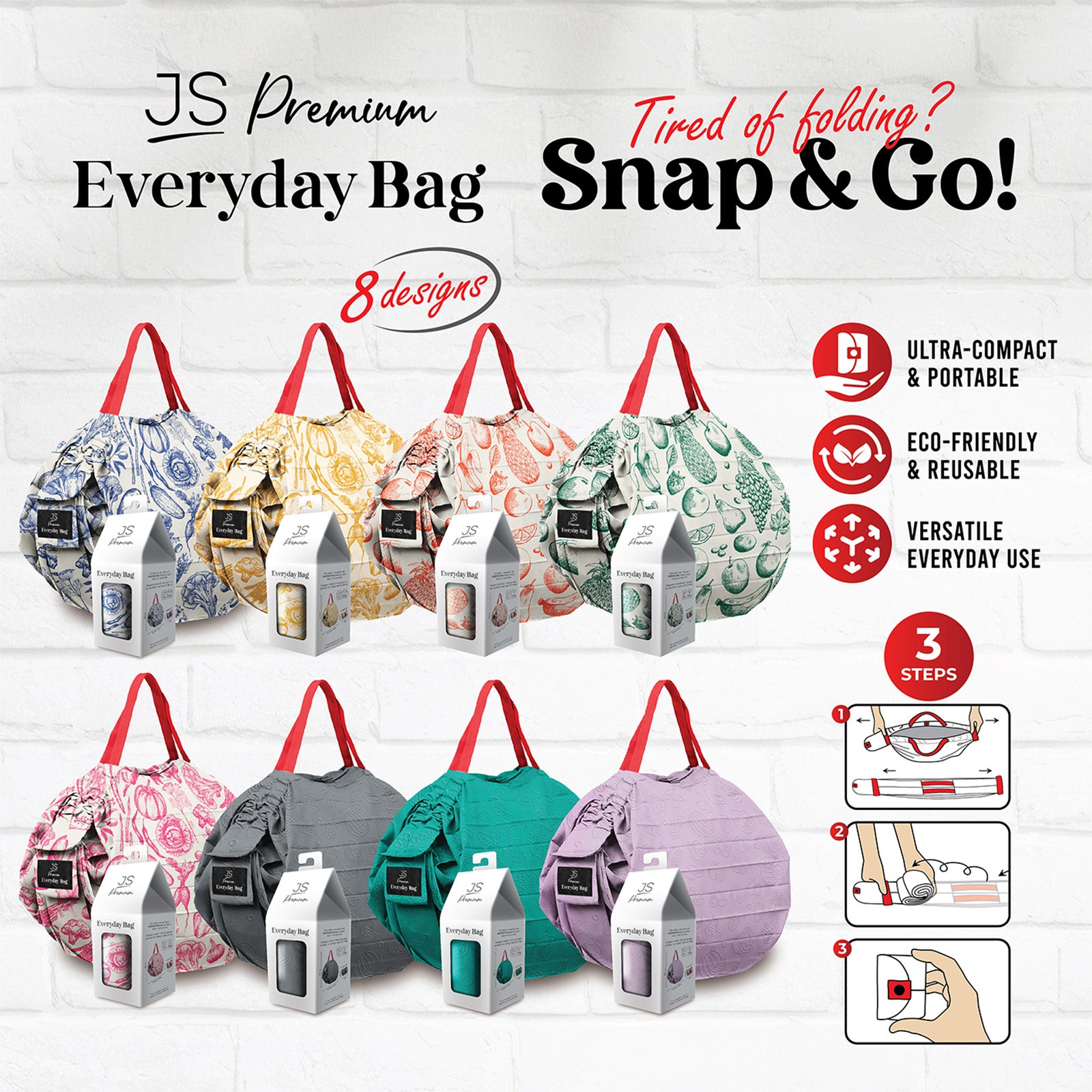 JS Premium Everyday Bag Red Orange