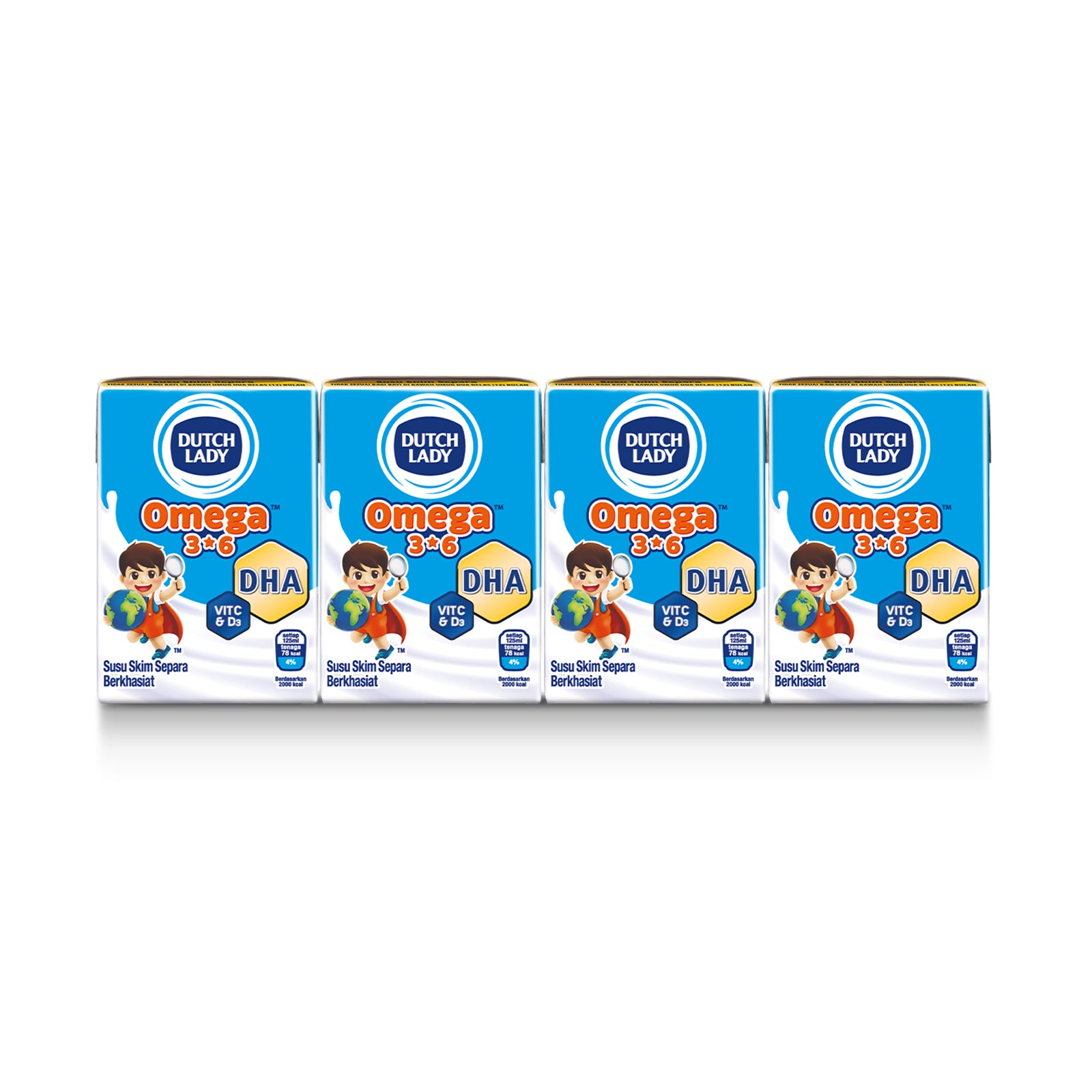 Dutch Lady UHT Omega 3 & 6 Milk 125ml x 4