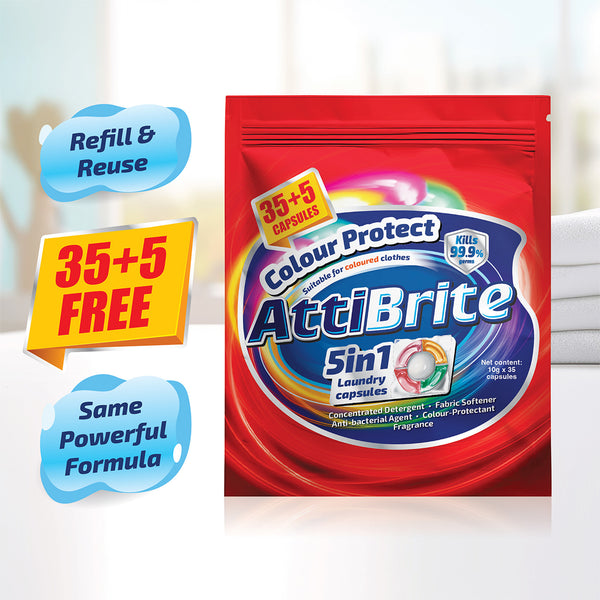 Attibrite Laundry Capsules Colour Protect Refill 10g x 40
