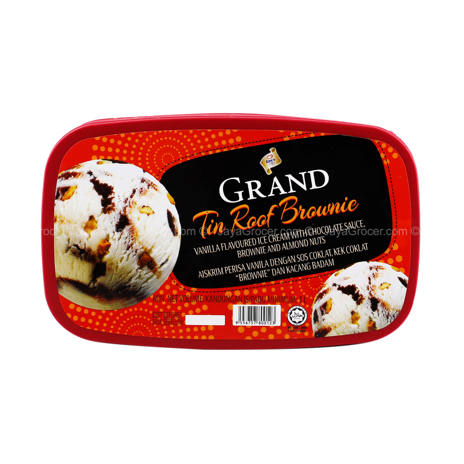King’s Grand Tin Roof Brownie Ice Cream 1L