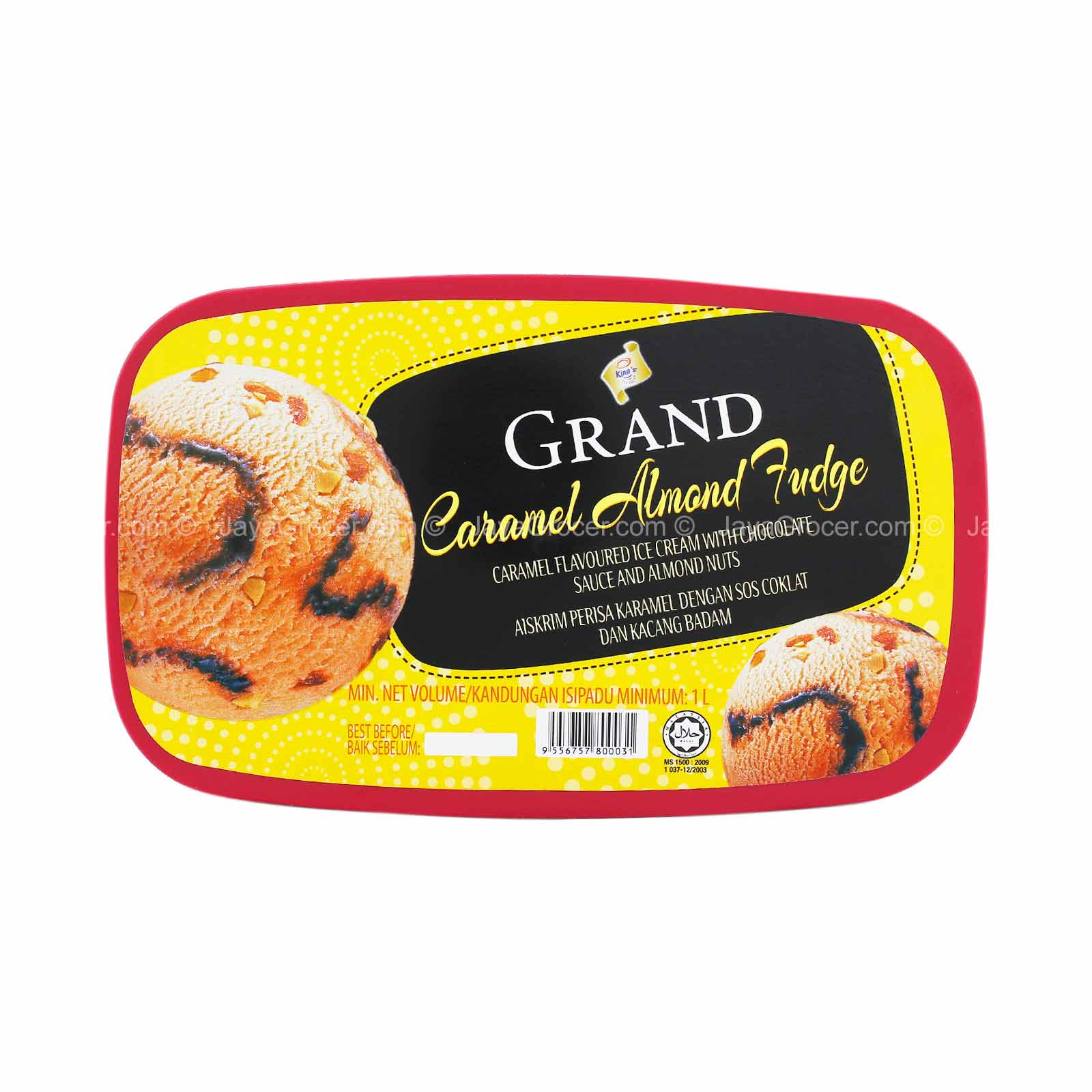 Grand Caramel Almond Fudge Ice Cream 1L