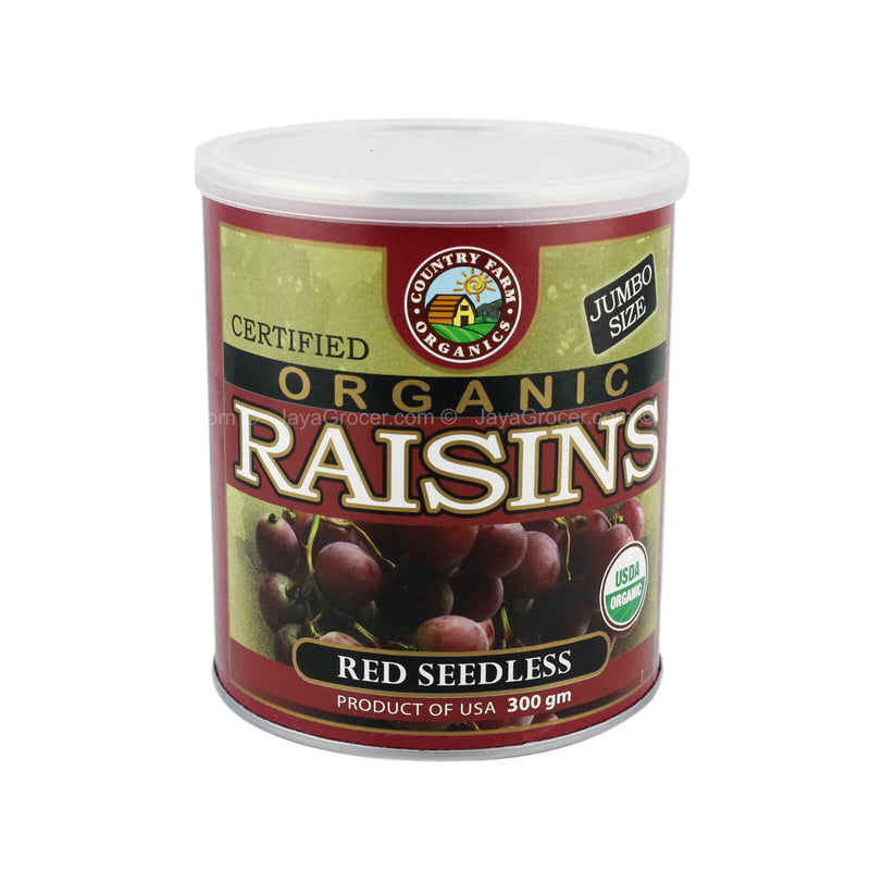 Country Farm Organics Certified Organic Red Seedless Raisins 300g