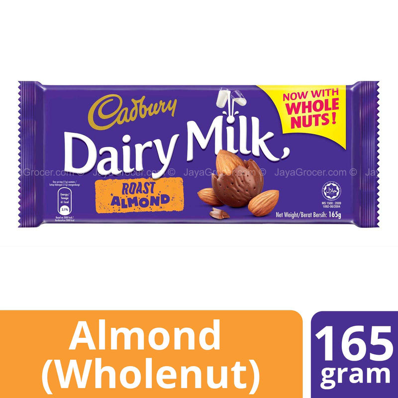 Cadbury Roast Almond Dairy Milk Chocolate Bar 175g