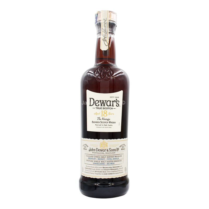 Dewar's 18 Year Old 'The Vintage' Blended Scotch Whisky 750ml