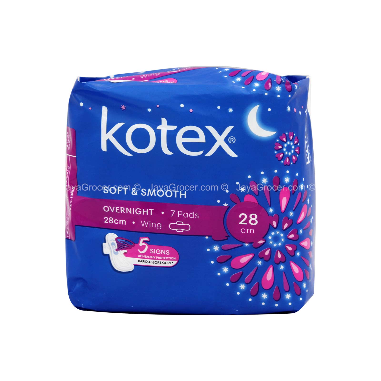 Kotex Soft and Smooth Overnight Wing Pad 28cm x 7