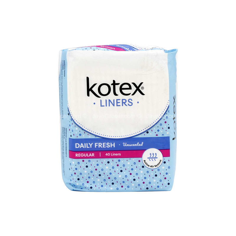 Kotex Regular Unscented Fresh Liners 40liners