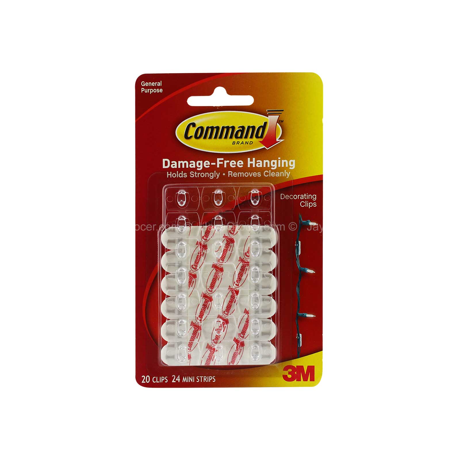 Command Decorating Clips with Strips 20pcs
