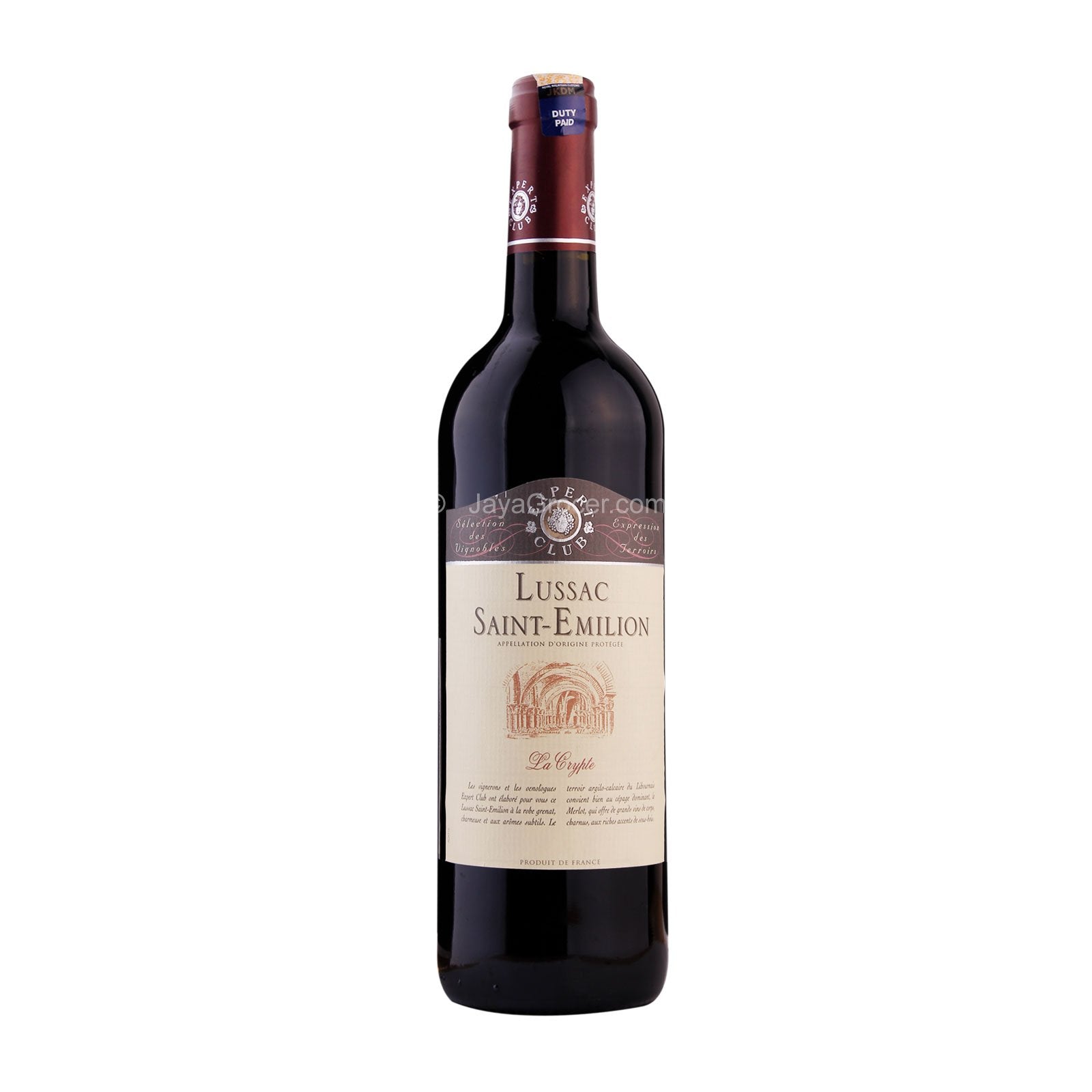 Expert Club Lussac Saint-Emolion La Crypte Wine 750ml
