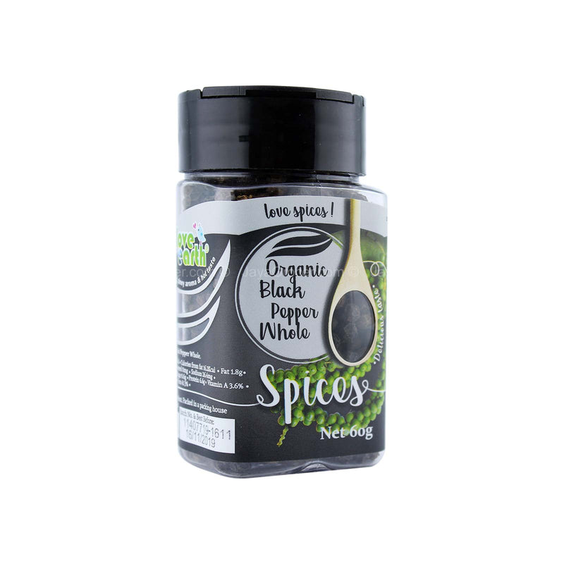 Love Earth Organic Black Pepper Whole 60g