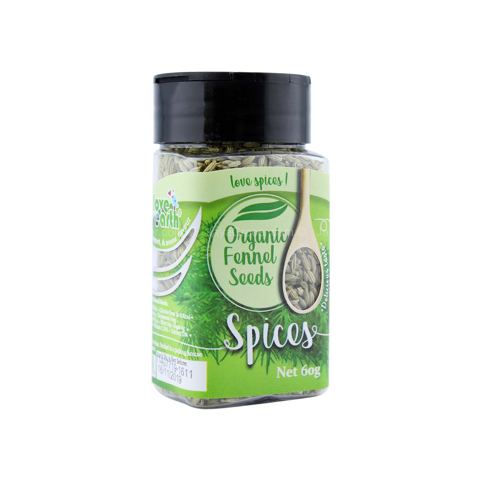 Love Earth Organic Fennel Seeds 60g