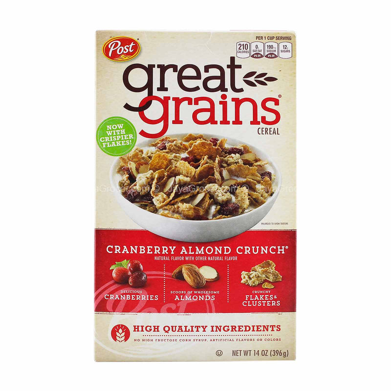 Post Cranberry Almond Crunch Great Grains Cereal 396g