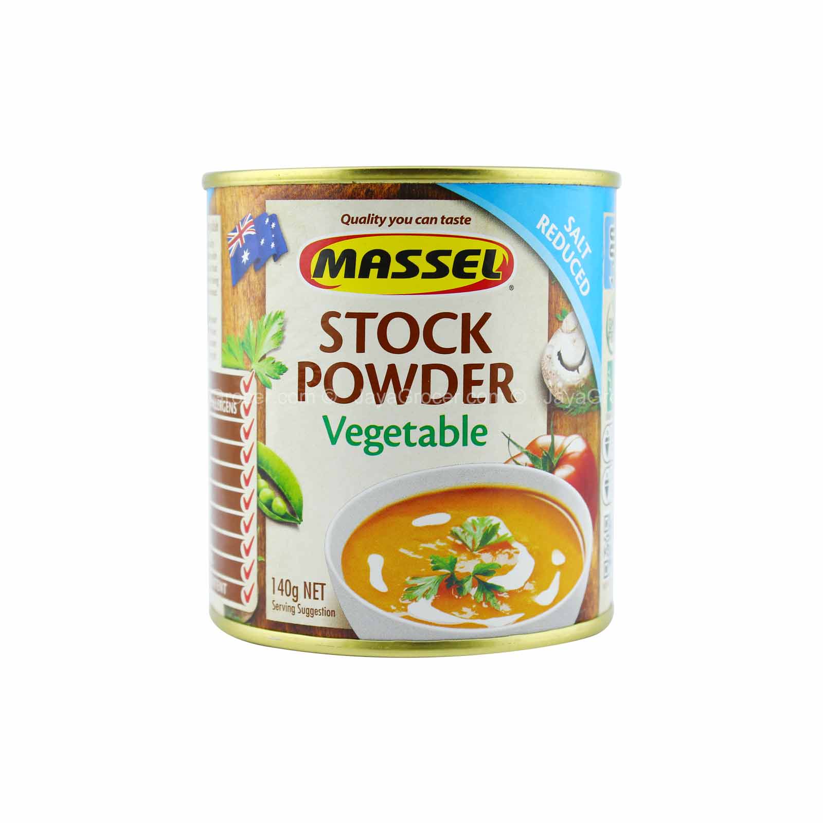 MASSEL SALT REDUCE VEG STOCK PWR 140G*1