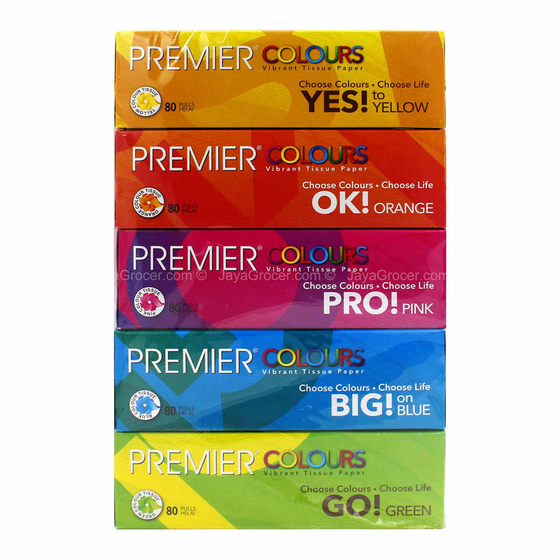 Premier Colours Vibrant Tissue Paper 80pcs x 5