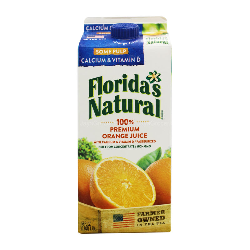 Floridas Natural 100% Premium Orange Juice with Calcium and Vitamin D (Some Pulp) 1.5L
