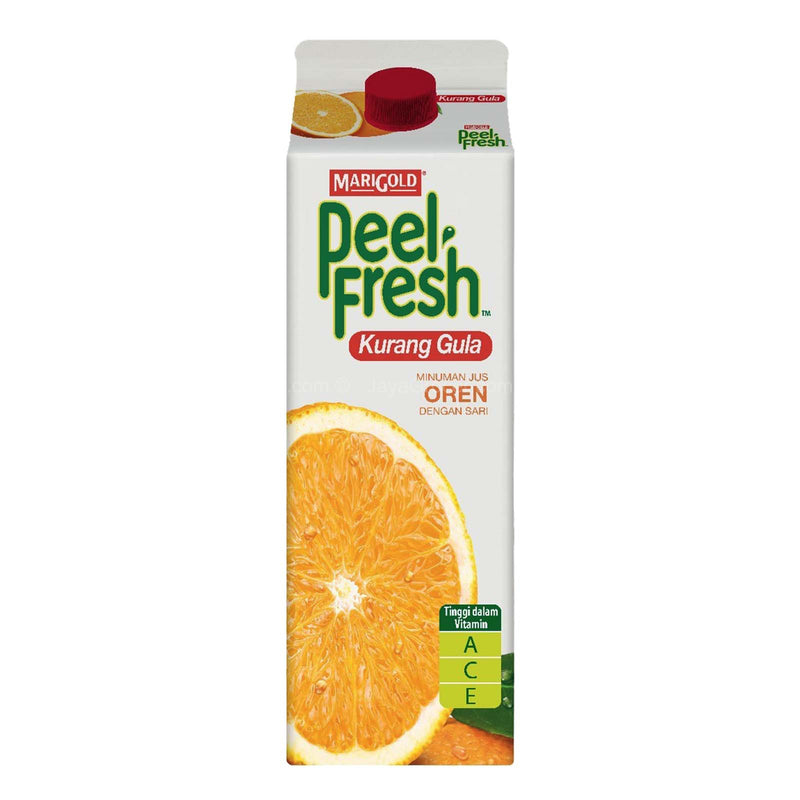 Marigold Peel Fresh Less Sugar Orange Juice with Pulp 1L
